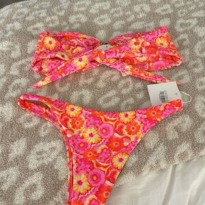 Kulani Kinis Bikini - Size Large tie top, Size Medium bottom - NWT